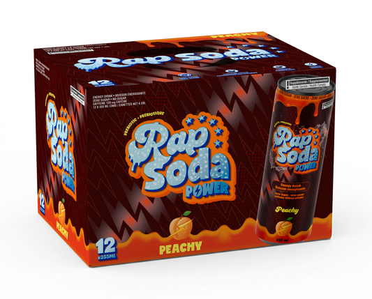 Rap Soda Power Peachy - 355ml (12-pack)