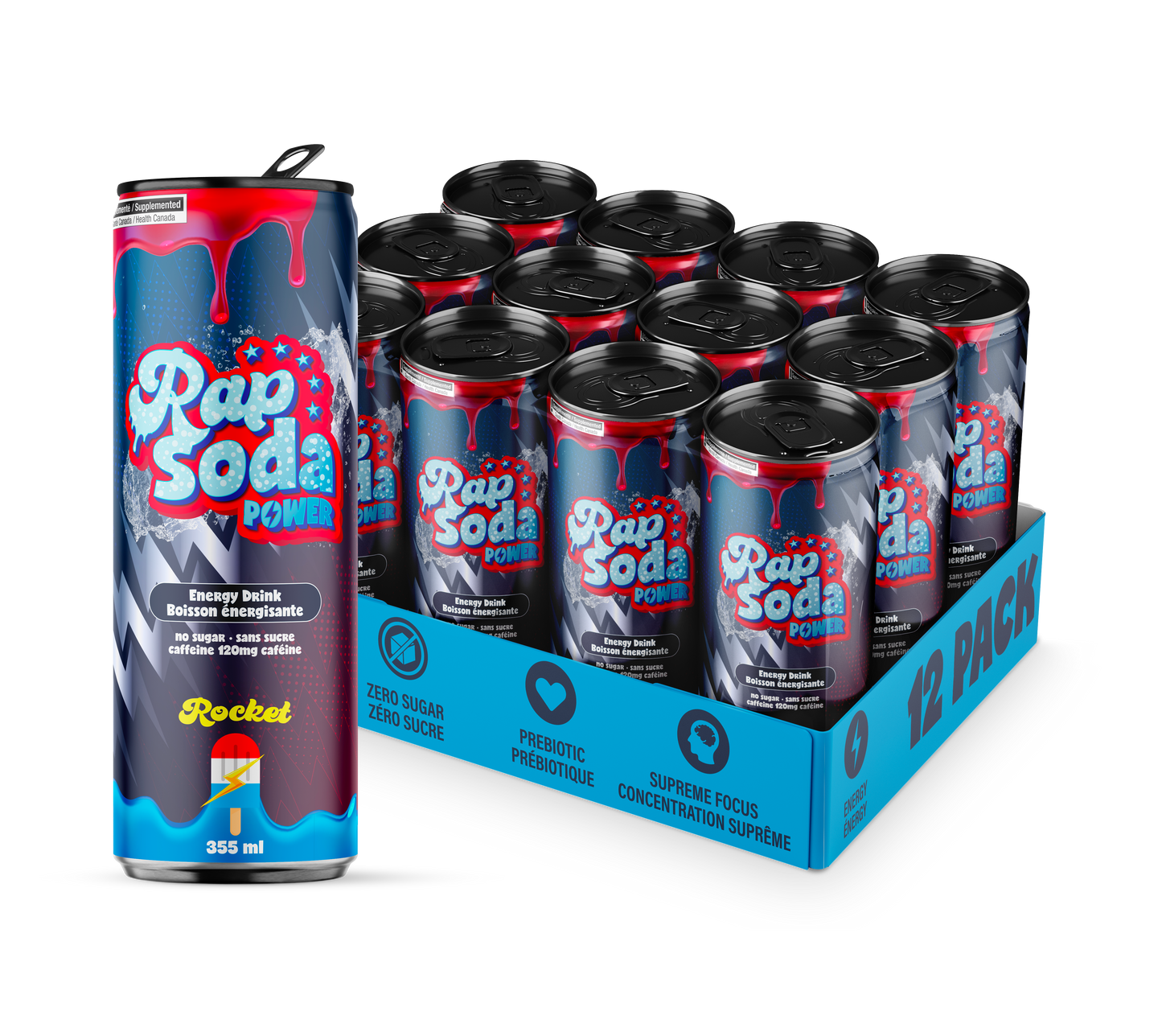 Rap Soda Power Rocket - 355ml (12x)