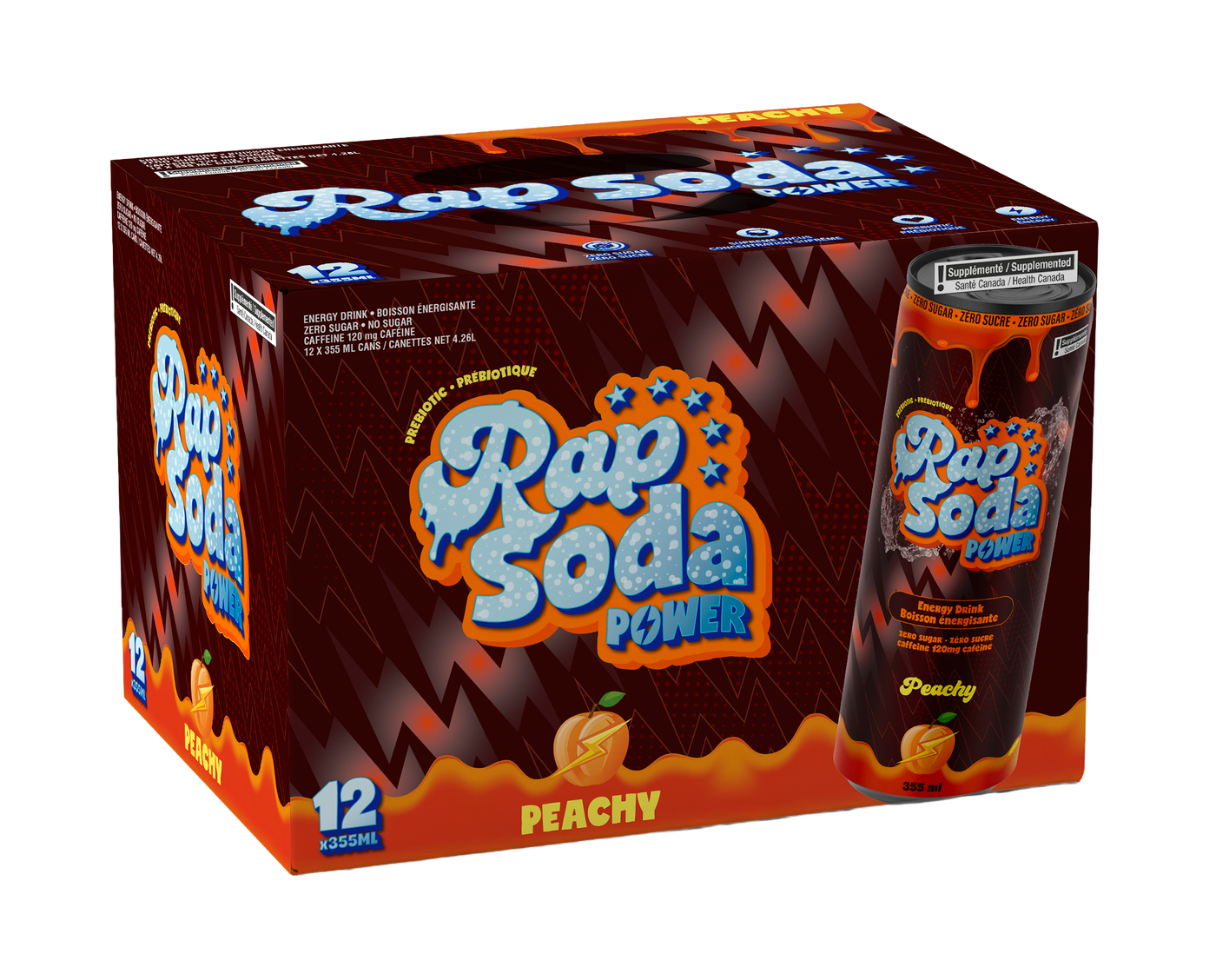 Rap Soda Power Peachy - 355ml (12x)