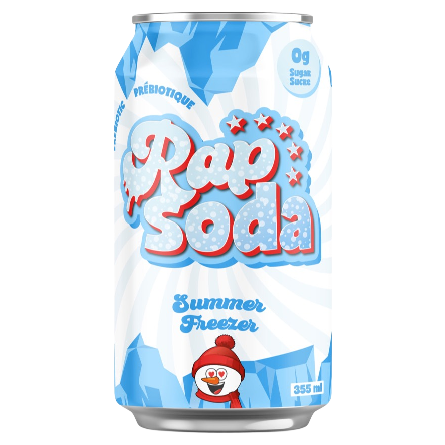 Rap soda summer freezer — canette officielle 355 ml sur fond transparent